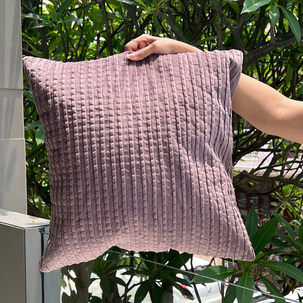 Sadyaska Decorative Bello Lilac Velvet 16x16 1 Pcs Cushion Cover