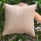 Sadyaska Decorative Bello Champagne Gold Velvet 16x16 1 Pcs Cushion Cover
