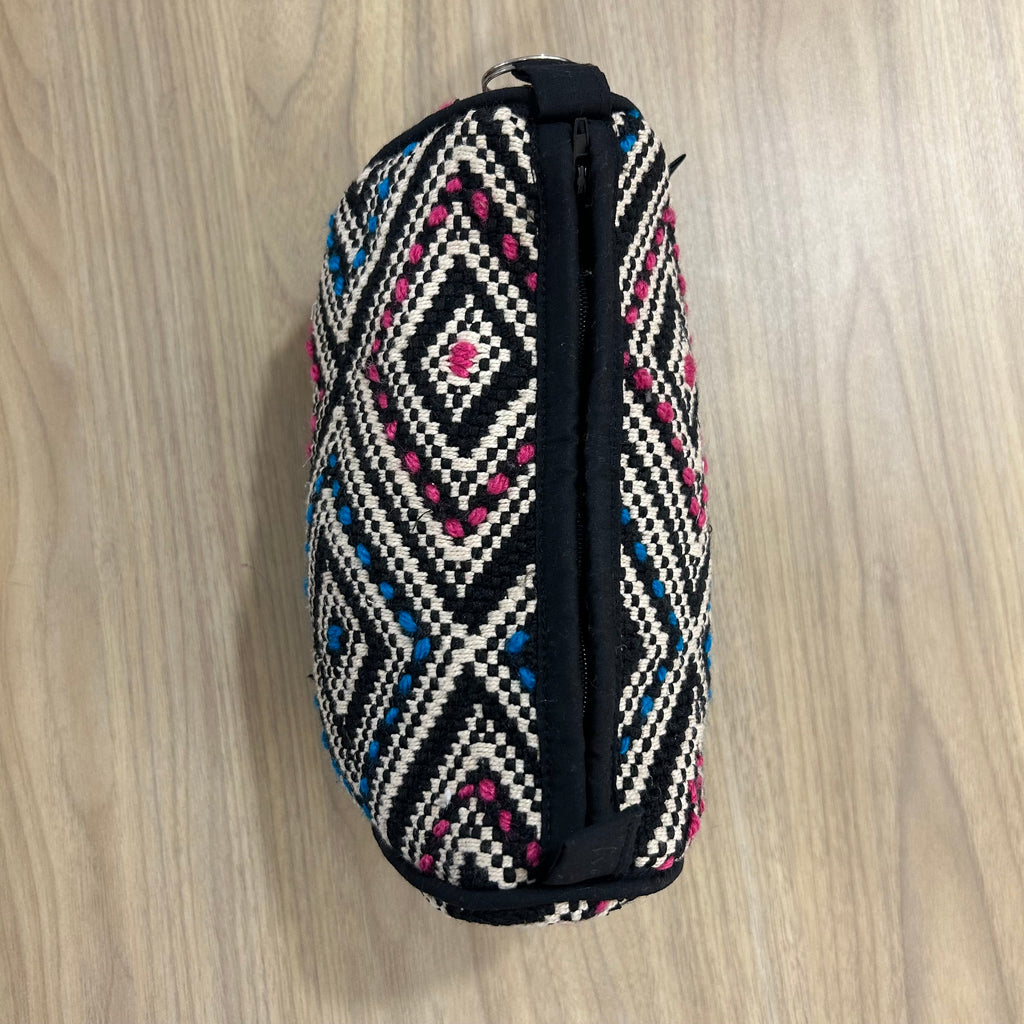 Sadyaska Black and White (Blue - Pink) Cotton Medium Size Woven Wedding Jewelry Pouch / Cosmetic / Make Up Case Multifunction Storage 1 Pcs Product