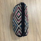 Sadyaska Black and White (Blue - Pink) Cotton Medium Size Woven Wedding Jewelry Pouch / Cosmetic / Make Up Case Multifunction Storage 1 Pcs Product