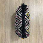 Sadyaska Black and White (Yellow - Pink) Cotton Medium Size Woven Wedding Jewelry Pouch / Cosmetic / Make Up Case Multifunction Storage 1 Pcs Product