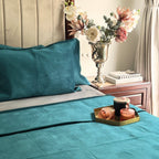 Sadyaska Bonito Emerald Green Velvet 1 Pcs Bedspread