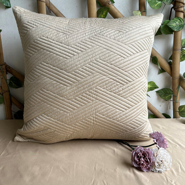 Sadyaska Cancun Beige Quilted Cotton 1 Pcs Euro Sham