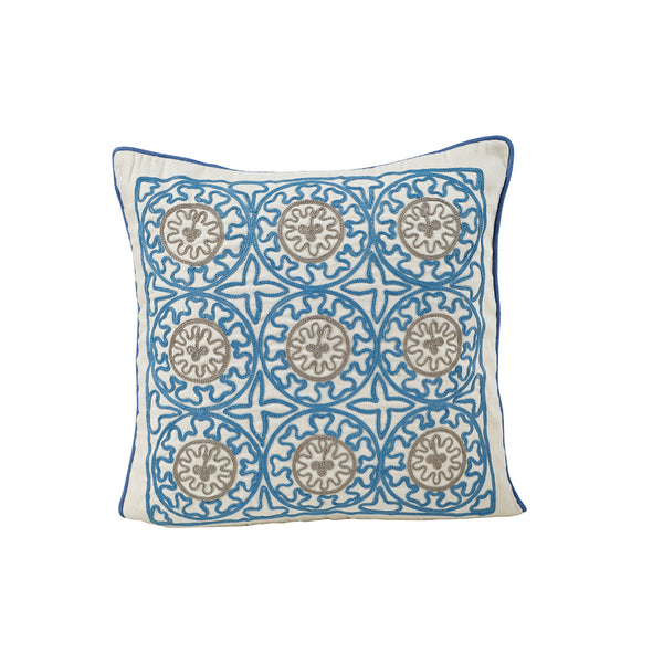 Maspar Chain Stitch Made Line Cushion Cover Blue