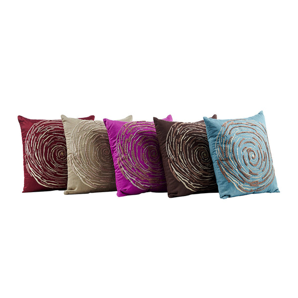 Maspar Machine Embroidery Ripple Cushion Cover Purple