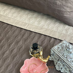 Sadyaska Beige & Khaki Chrysler Reversible 1 Pcs Bedspread
