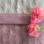 Sadyaska Sage Green and Old Rose Chrysler Reversible 1 Pcs Bedspread