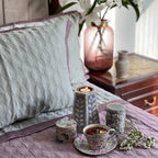 Sadyaska Sage Green and Old Rose Chrysler Reversible 1 Pcs Bedspread