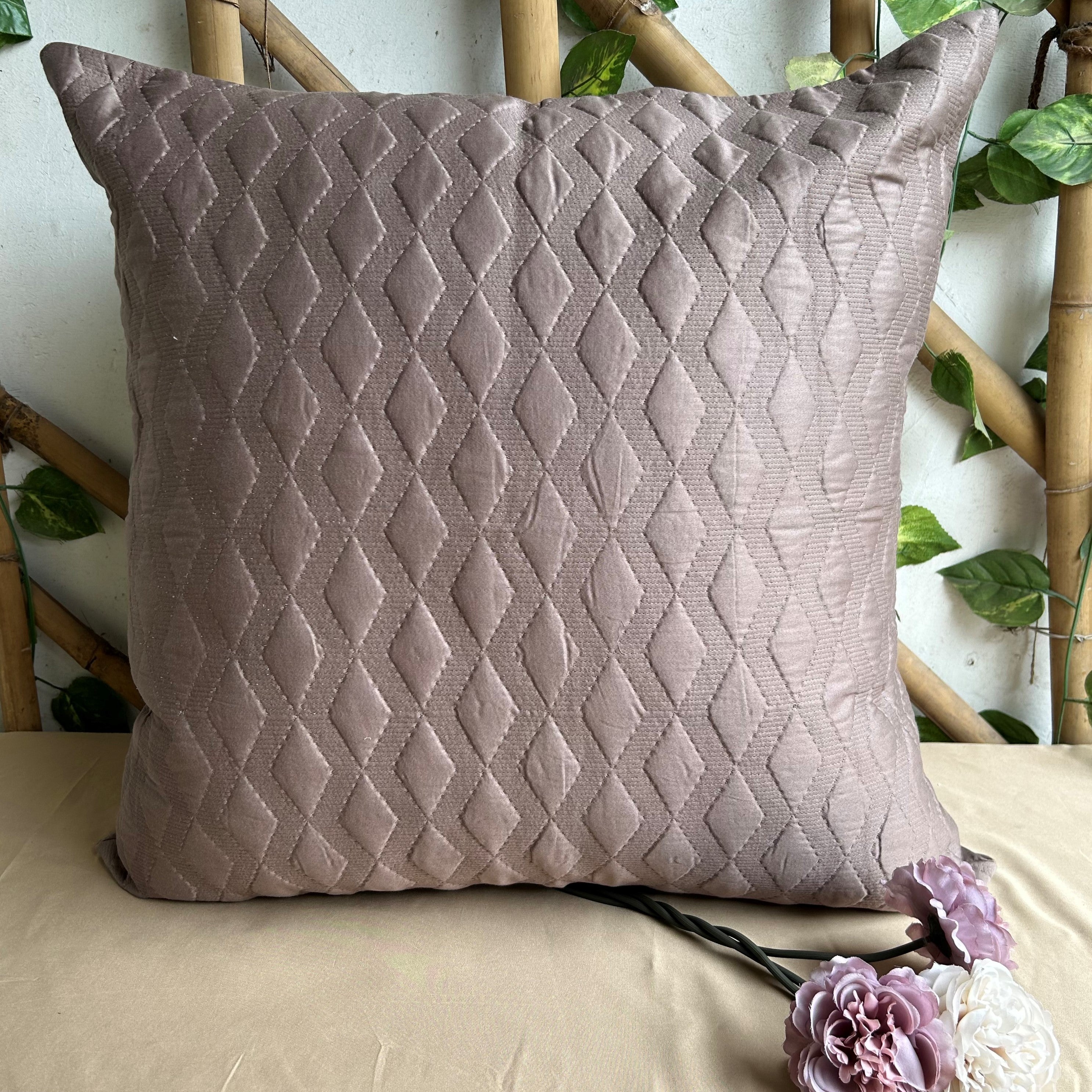 Sadyaska Chrysler Khaki Quilted Cotton 1 Pcs Euro Sham