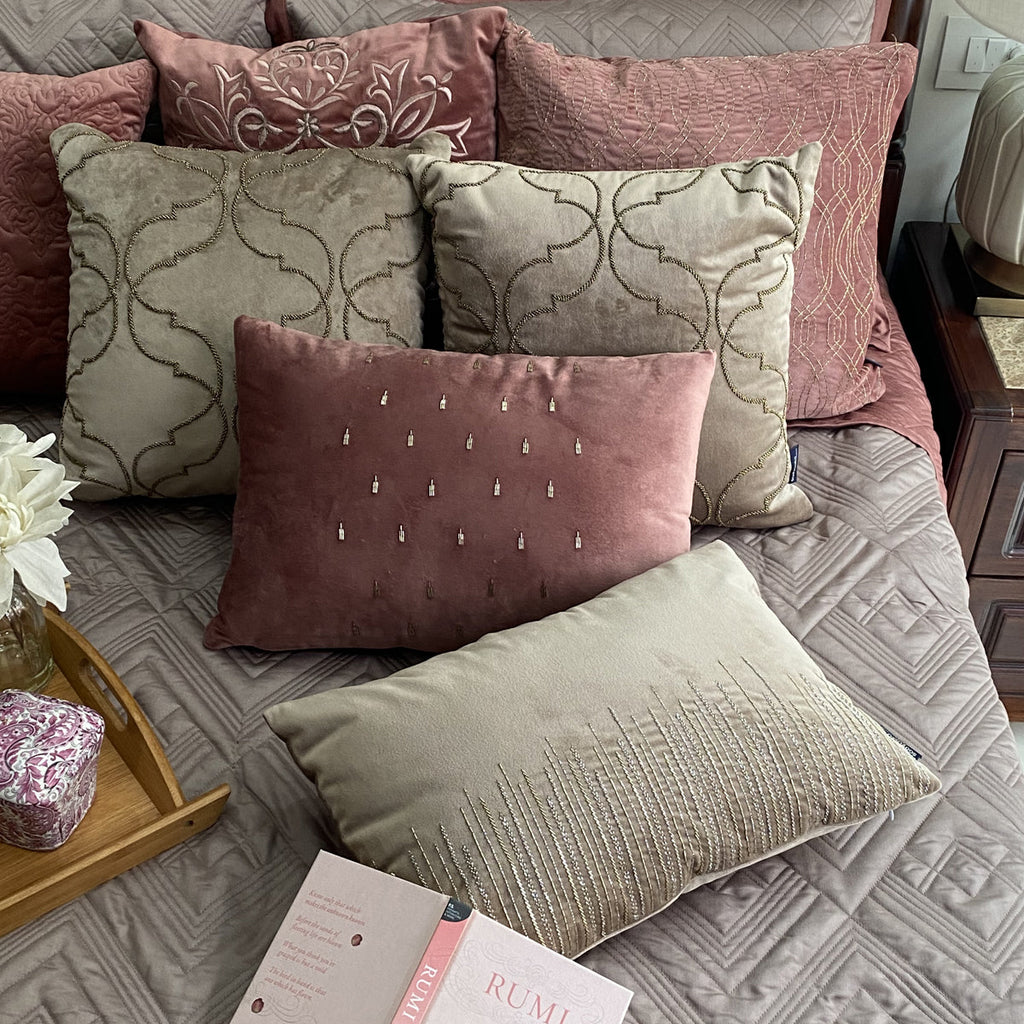 Sadyaska Quilted Blush and Taupe Cliff Reversible 1 Pcs Bedspread