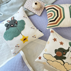 Sadyaska Cloud Dreams Smoke Blue and Ivory Kids 10 Pcs Bedding Set