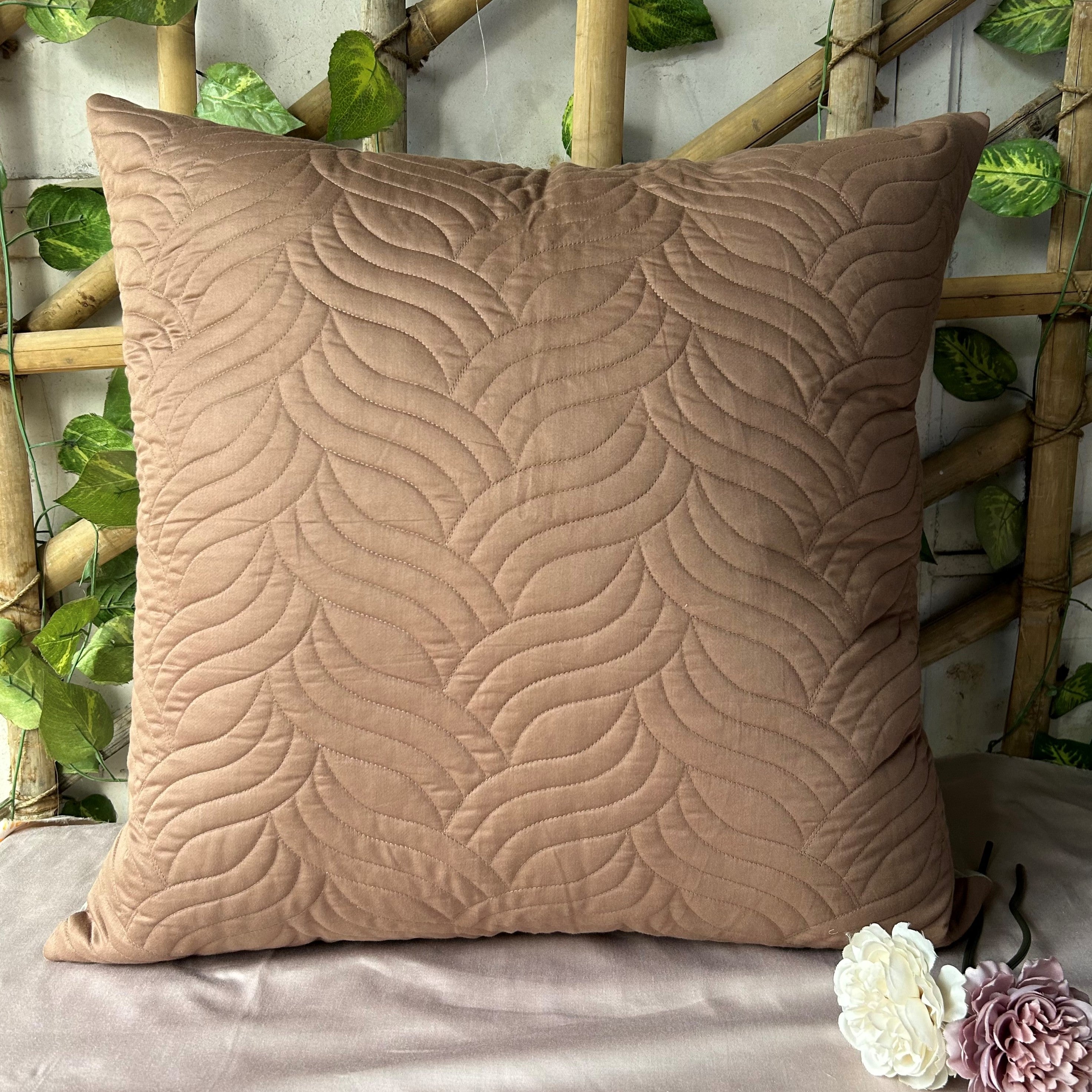 Sadyaska Comber Brandy Rose Quilted Cotton Rich 1 Pcs Euro Sham