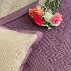 Sadyaska Mauve and Taupe Cubist Reversible 1 Pcs Bedspread