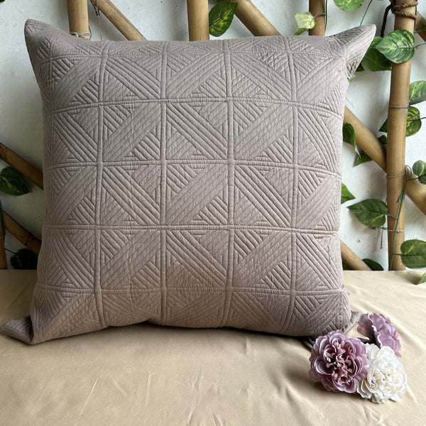 Sadyaska Cubist Taupe Quilted Cotton 1 Pcs Euro Sham