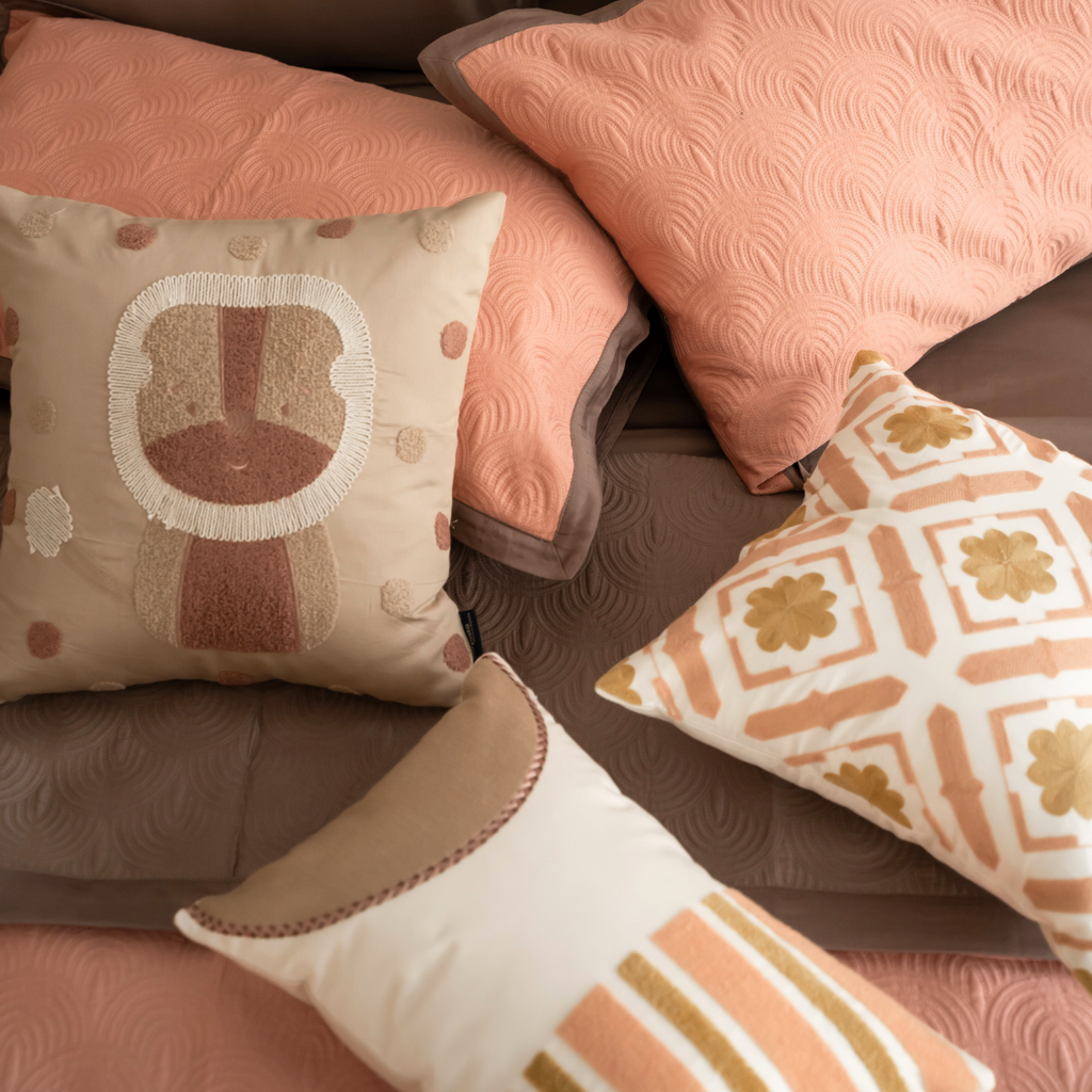 Sadyaska Candy Land Coral and Taupe Kids 10 Pcs Bedding Set