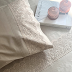 Sadyaska Chantilly Beige Embroidered Lace Set 1 Pcs Bedsheet
