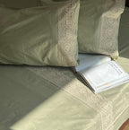 Sadyaska Chantilly Forest Green Embroidered Lace Set 1 Pcs Bedsheet