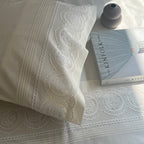 Sadyaska Chantilly Ivory Embroidered Lace Set 1 Pcs Bedsheet