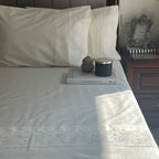 Sadyaska Chantilly Ivory Embroidered Lace Set 1 Pcs Bedsheet