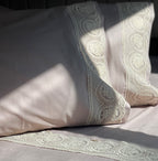 Sadyaska Chantilly Mocha Embroidered Lace Set 1 Pcs Bedsheet