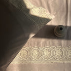 Sadyaska Chantilly Mocha Embroidered Lace Set 1 Pcs Bedsheet