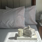 Sadyaska Chantilly Pearl Grey Embroidered Lace Set 1 Pcs Bedsheet