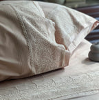 Sadyaska Chantilly Sand Embroidered Lace Set 1 Pcs Bedsheet