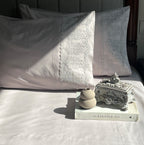 Sadyaska Chantilly Silver Embroidered Lace Set 1 Pcs Bedsheet