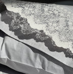 Sadyaska Chantilly Slate Embroidered Lace Set 1 Pcs Bedsheet