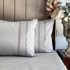 Sadyaska 600TC Cotton Checkers Pearl Grey Beyond Set 1 Pcs Bedsheet