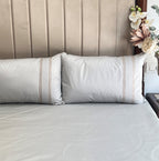 Sadyaska 600TC Cotton Checkers Pearl Grey Beyond Set 1 Pcs Bedsheet