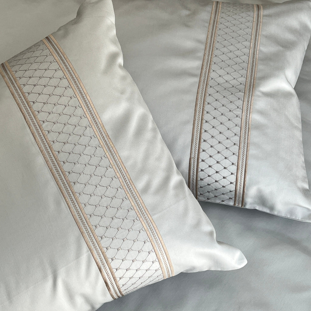 Sadyaska 600TC Cotton Checkers Pearl Grey Beyond Set 1 Pcs Bedsheet
