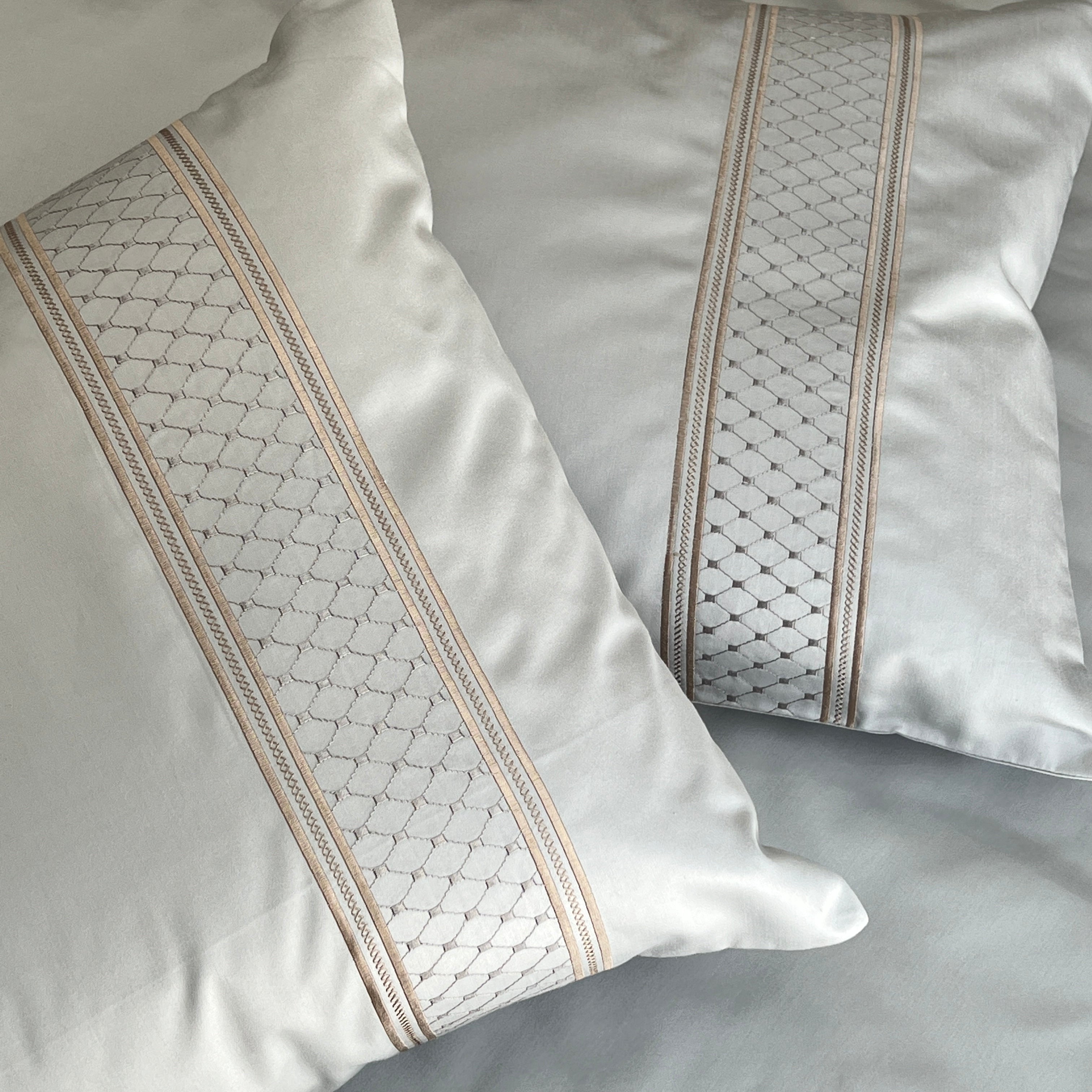 Sadyaska 600TC Cotton Checkers Pearl Grey Beyond Set 1 Pcs Bedsheet