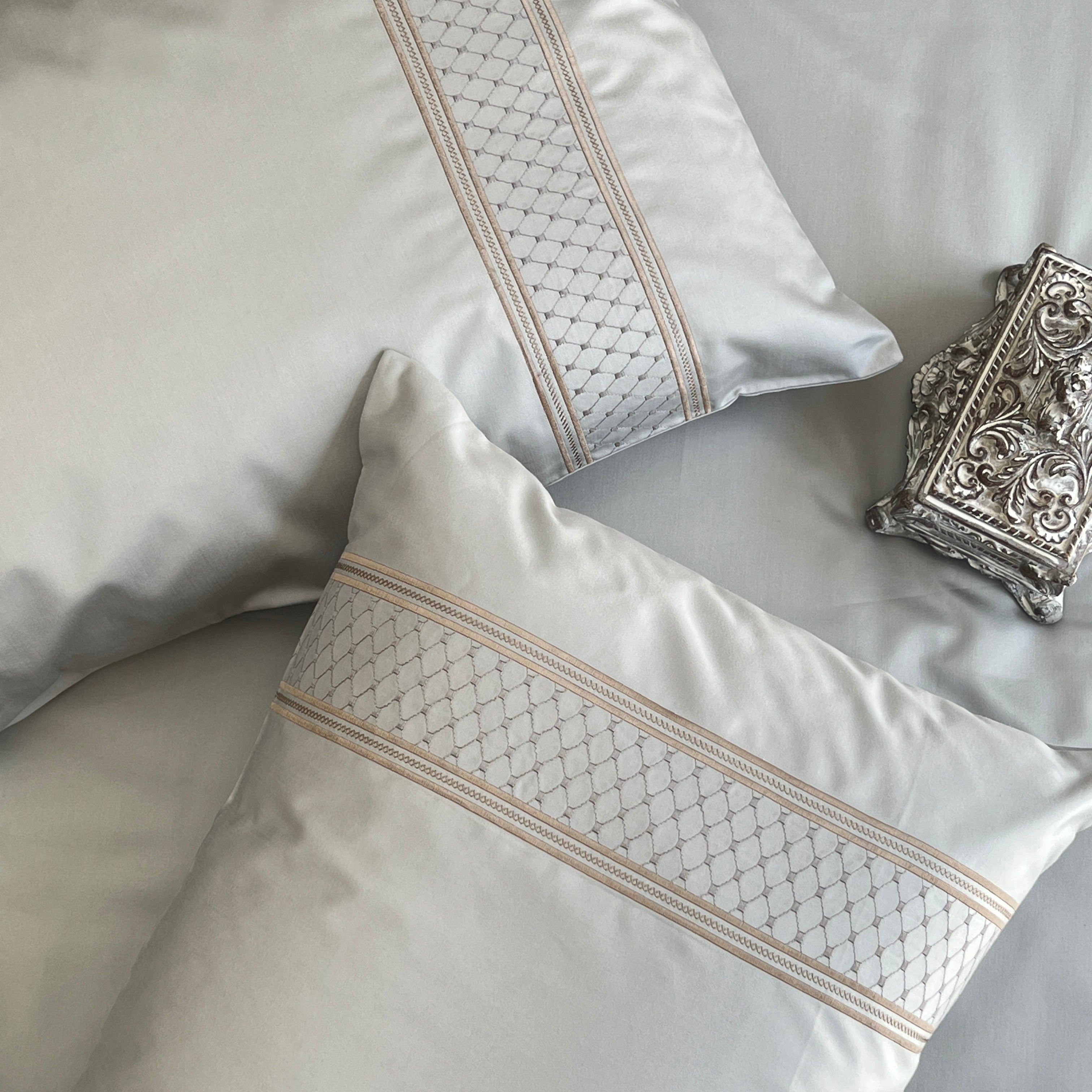 Sadyaska 600TC Cotton Checkers Pearl Grey Beyond Set 1 Pcs Bedsheet