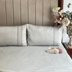 Sadyaska 600TC Cotton Checkers Platinum Beyond Set 1 Pcs Bedsheet