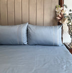Sadyaska 600TC Cotton Checkers Sea Blue Beyond Set 1 Pcs Bedsheet