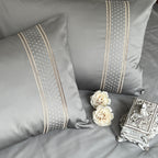 Sadyaska 600TC Cotton Checkers Steel Grey Beyond Set 1 Pcs Bedsheet