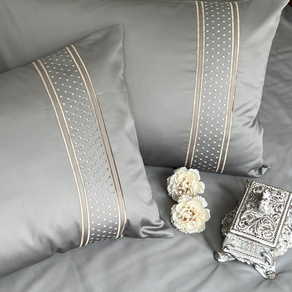 Sadyaska 600TC Cotton Checkers Steel Grey Beyond Set 1 Pcs Bedsheet