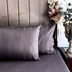 Sadyaska 600TC Cotton Checkers Titanium Grey Beyond Set 1 Pcs Bedsheet