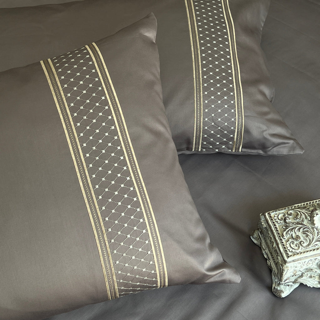 Sadyaska 600TC Cotton Checkers Titanium Grey Beyond Set 1 Pcs Bedsheet