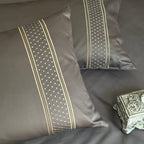 Sadyaska 600TC Cotton Checkers Titanium Grey Beyond Set 1 Pcs Bedsheet