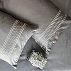 Sadyaska 600TC Cotton Checkers Titanium Grey Beyond Set 1 Pcs Bedsheet