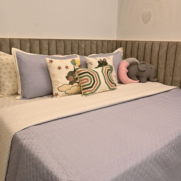Sadyaska Cloud Dreams Smoke Blue and Ivory Kids 10 Pcs Bedding Set