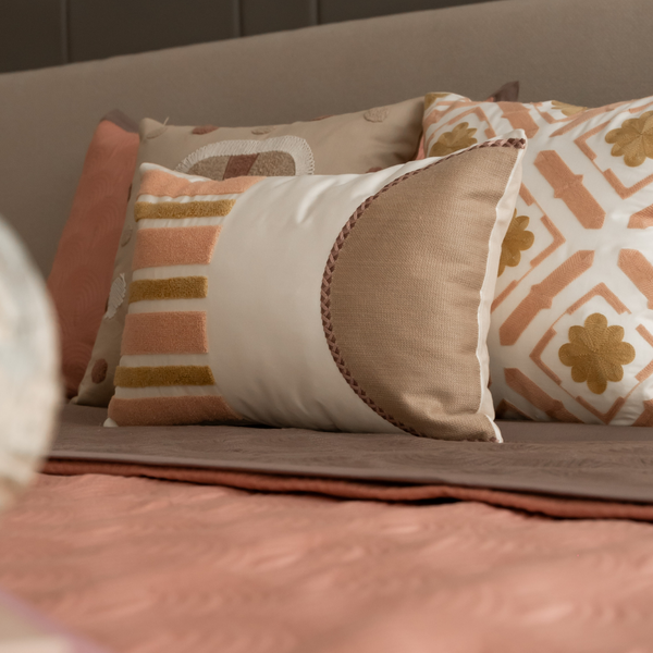 Sadyaska Candy Land Coral and Taupe Kids 10 Pcs Bedding Set