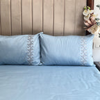 Sadyaska 600TC Cotton Crown Sea Blue Beyond Set 1 Pcs Bedsheet