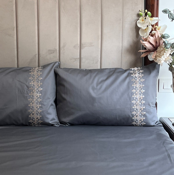 Sadyaska 600TC Cotton Crown Titanium Grey Beyond Set 1 Pcs Bedsheet