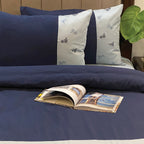Sadyaska Daisy Smoke Blue and Navy Mesmeric 1 Pcs Duvet Cover Set