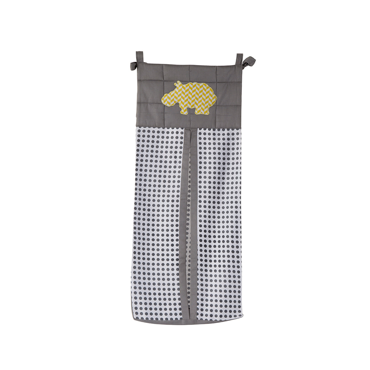 Little Maspar Printed Hippo Print Diaper Stacker Bag Yellow