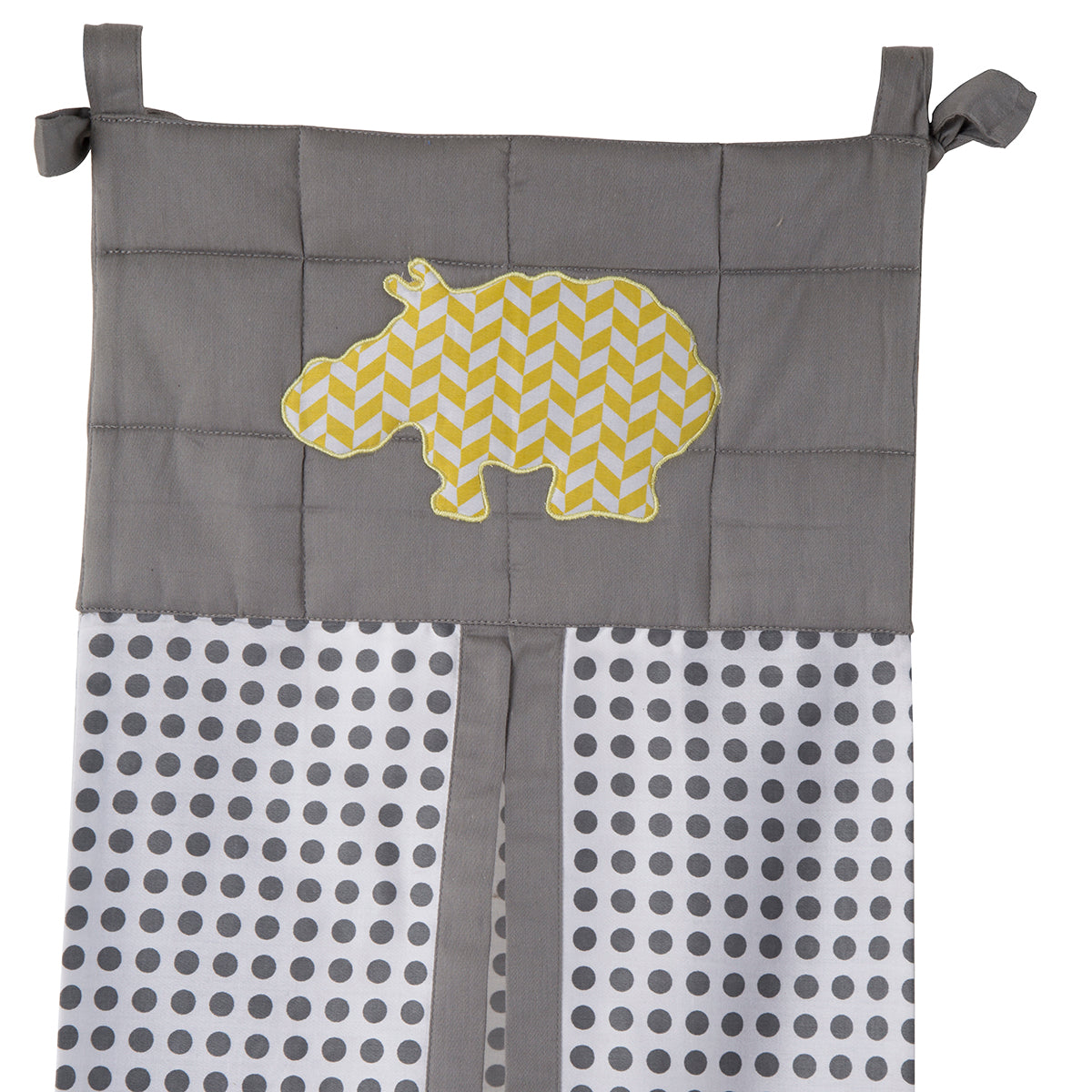 Little Maspar Printed Hippo Print Diaper Stacker Bag Yellow