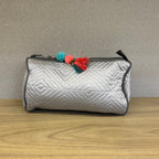 Sadyaska Grey Cotton ed Wedding Jewelry Pouch / Cosmetic / Make Up Case Multifunction Storage 1 Pcs Quilt
